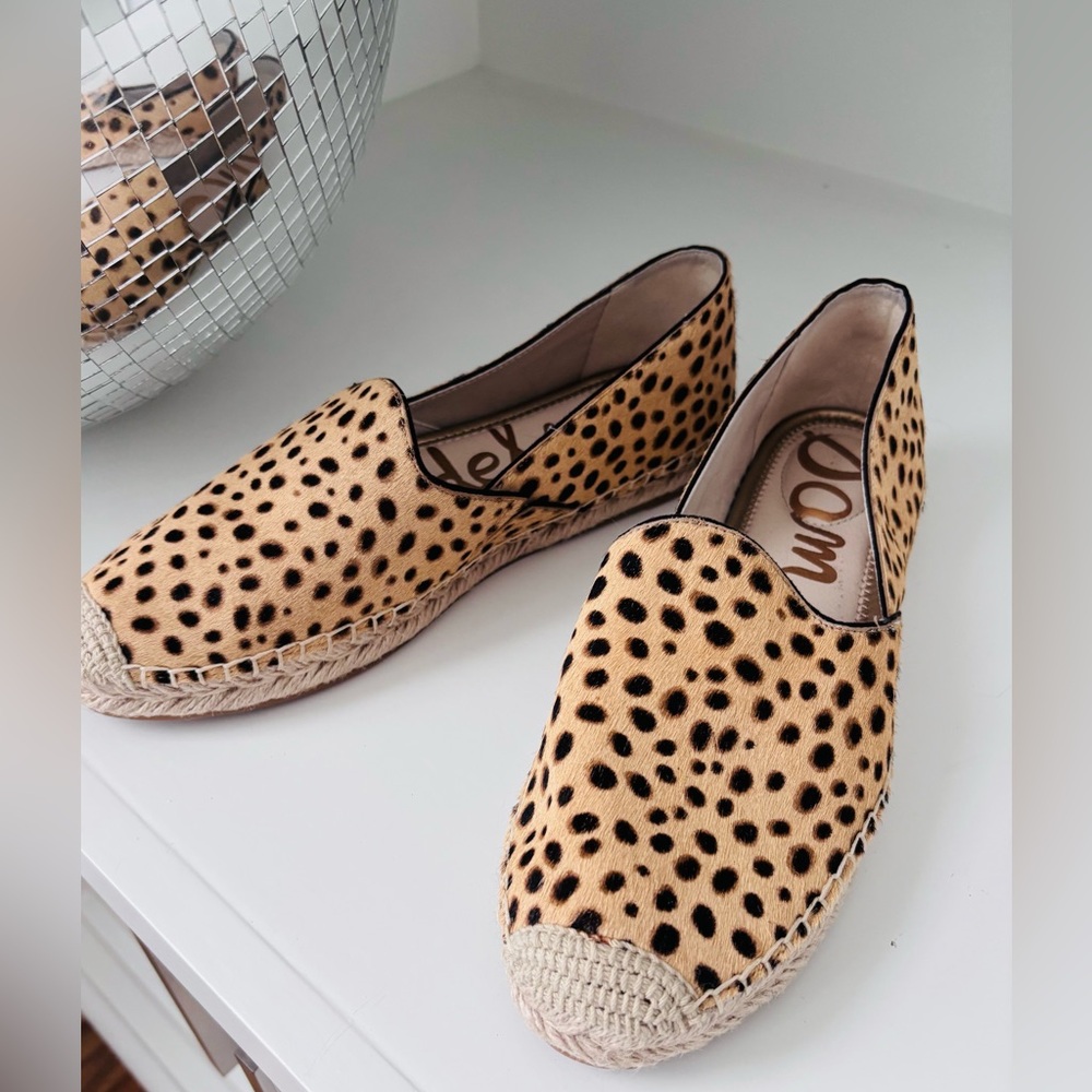 NEW Sam Edelman Kesia cheetah calf hair Espadrilles! Sz 10